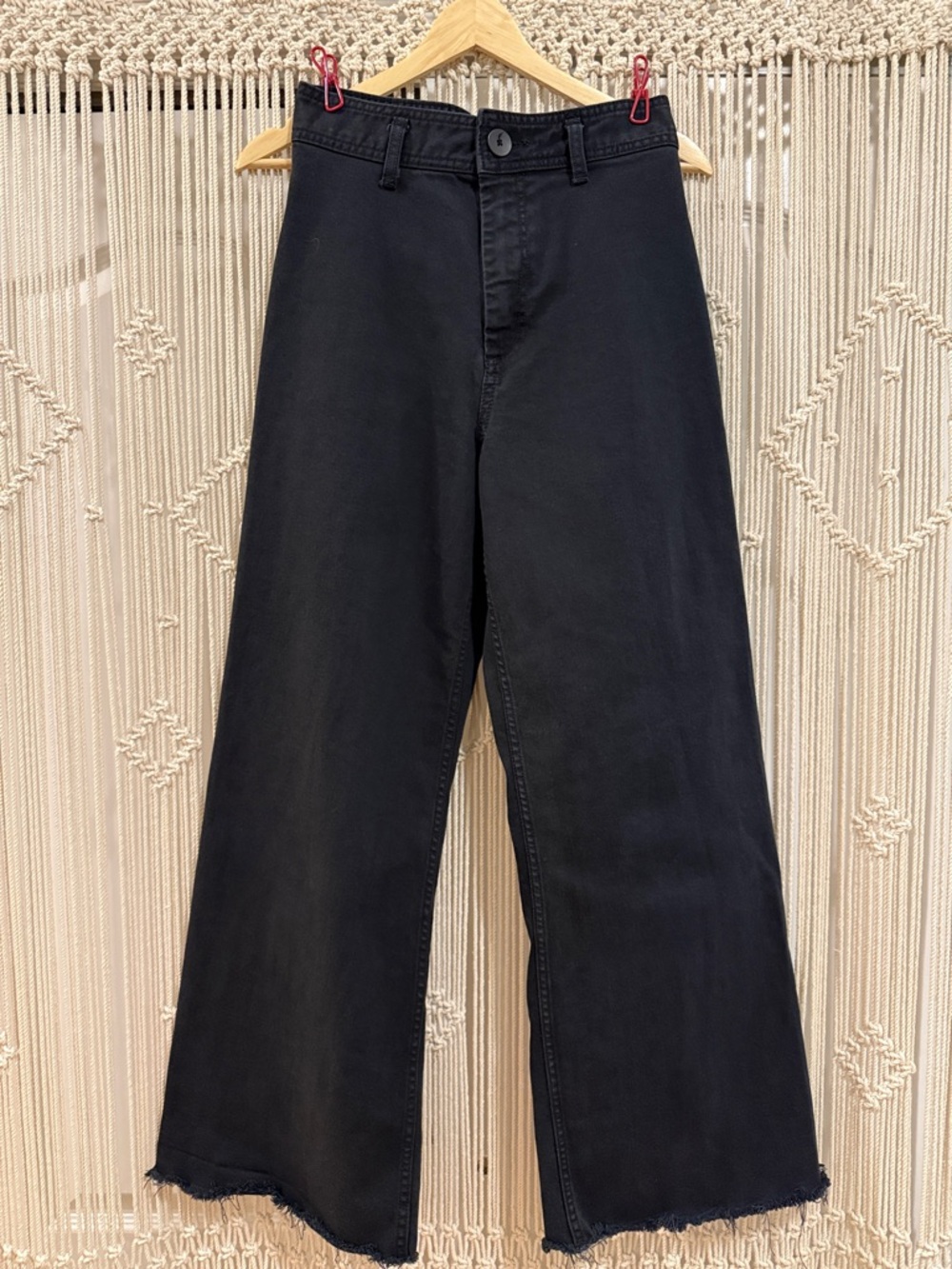 Zara Collection High Waist Wide Leg Black Denim Jeans